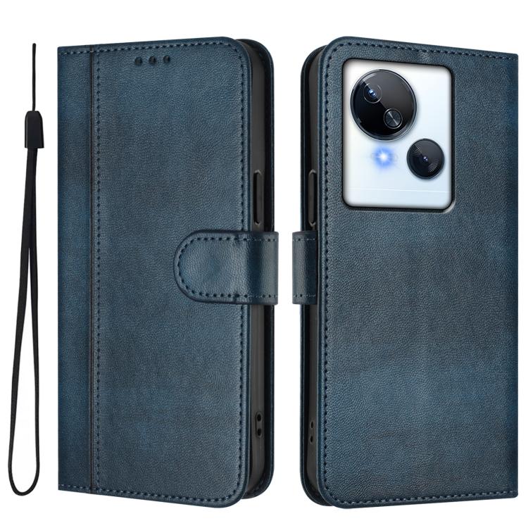 For Tecno Spark 10 5G Line Splicing Buckle Retro Leather Phone Case