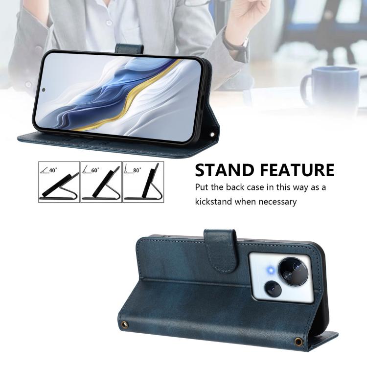 For Tecno Spark 10 5G Line Splicing Buckle Retro Leather Phone Case