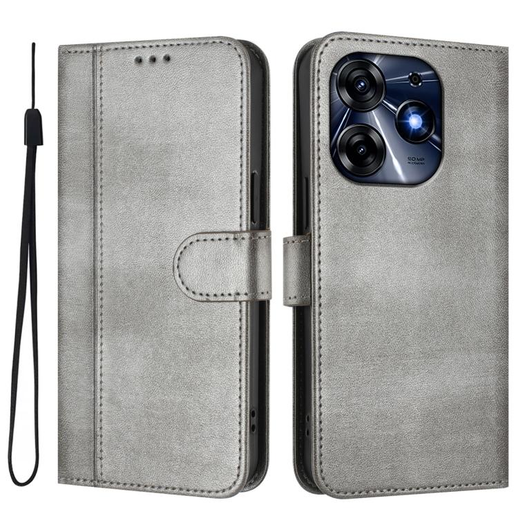 For Tecno Spark 10 Pro 4G Line Splicing Buckle Retro Leather Phone Case