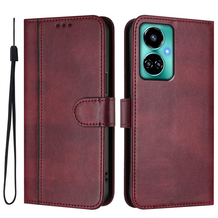 For Tecno Camon 19 / 19 Pro 5G Line Splicing Buckle Retro Leather Phone Case