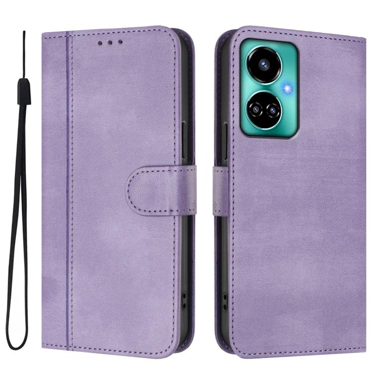 For Tecno Camon 19 / 19 Pro 5G Line Splicing Buckle Retro Leather Phone Case