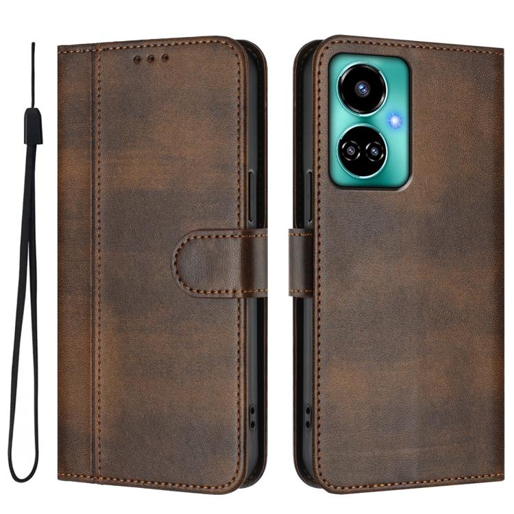 For Tecno Camon 19 / 19 Pro 5G Line Splicing Buckle Retro Leather Phone Case