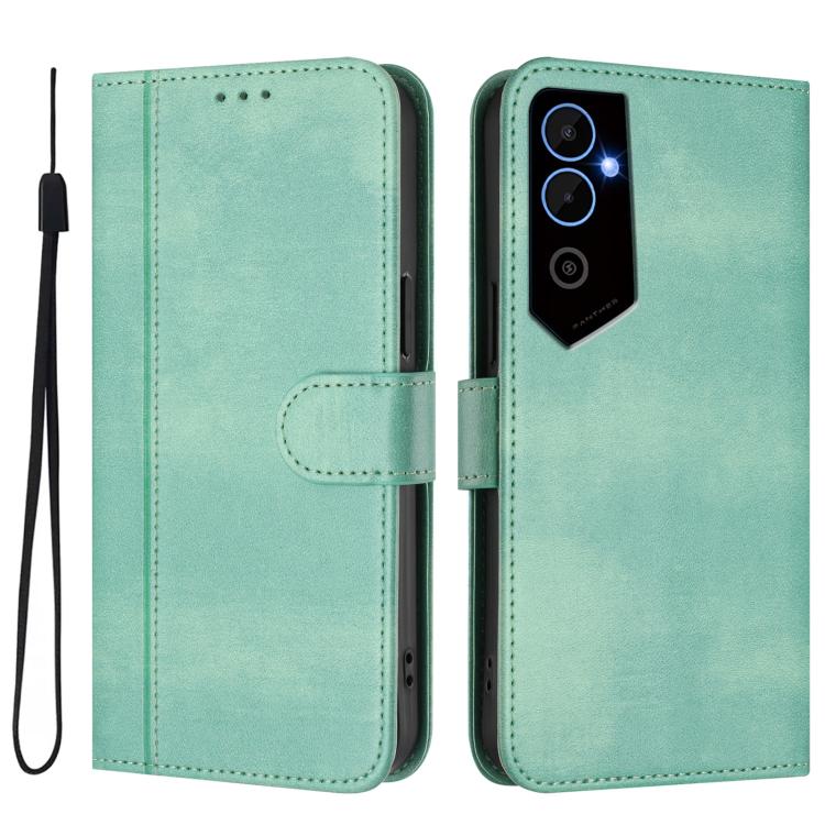 For Tecno Pova Neo 2 Line Splicing Buckle Retro Leather Phone Case