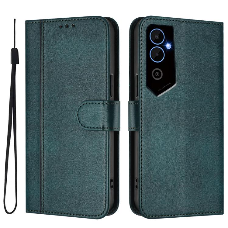 For Tecno Pova Neo 2 Line Splicing Buckle Retro Leather Phone Case