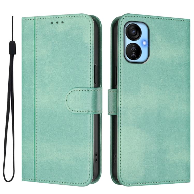 For Tecno Spark 9 Pro / 9T Line Splicing Buckle Retro Leather Phone Case
