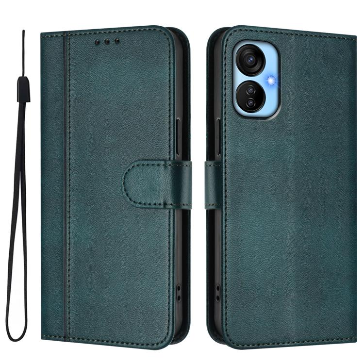 For Tecno Spark 9 Pro / 9T Line Splicing Buckle Retro Leather Phone Case