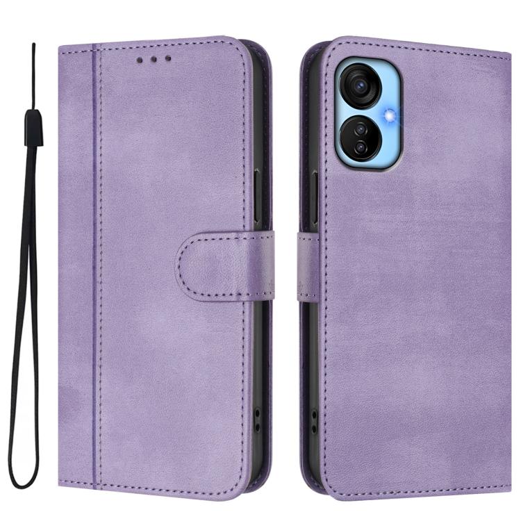 For Tecno Spark 9 Pro / 9T Line Splicing Buckle Retro Leather Phone Case