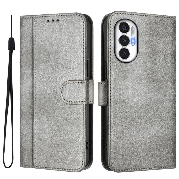 For Tecno Pova 3 Line Splicing Buckle Retro Leather Phone Case