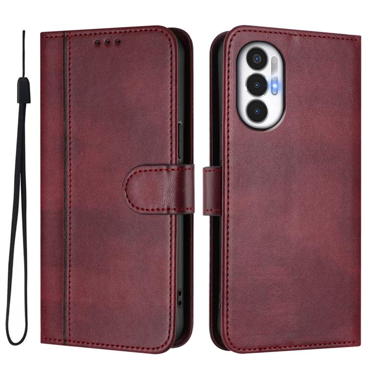 For Tecno Pova 3 Line Splicing Buckle Retro Leather Phone Case
