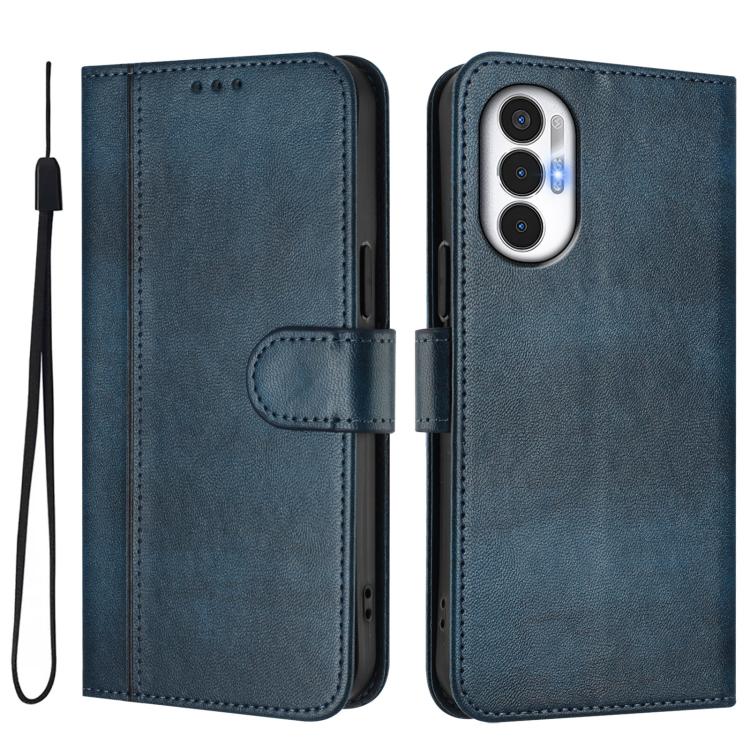 For Tecno Pova 3 Line Splicing Buckle Retro Leather Phone Case