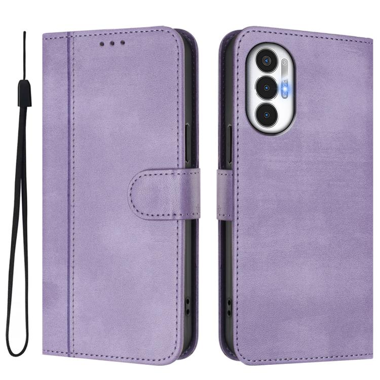 For Tecno Pova 3 Line Splicing Buckle Retro Leather Phone Case