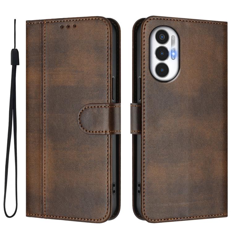 For Tecno Pova 3 Line Splicing Buckle Retro Leather Phone Case