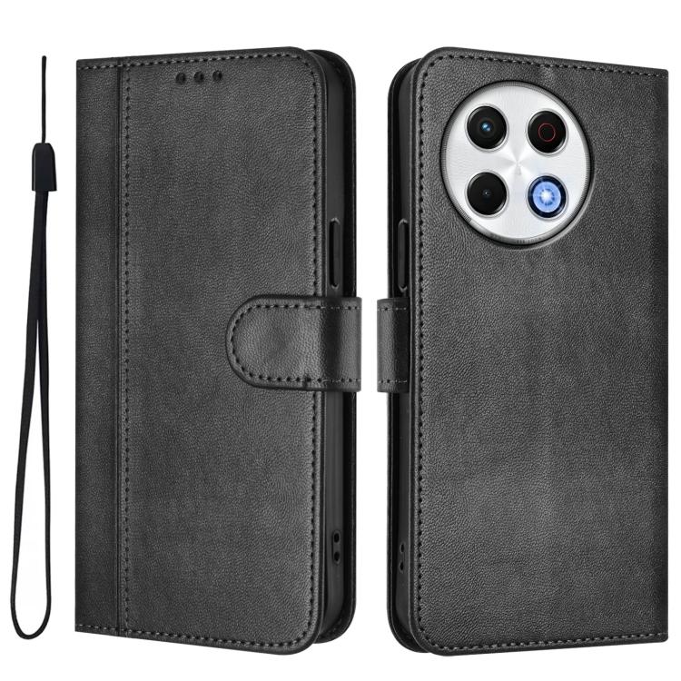 For Tecno Spark 30 Pro 4G Line Splicing Buckle Retro Leather Phone Case