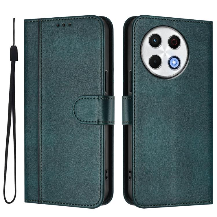 For Tecno Spark 30 Pro 4G Line Splicing Buckle Retro Leather Phone Case