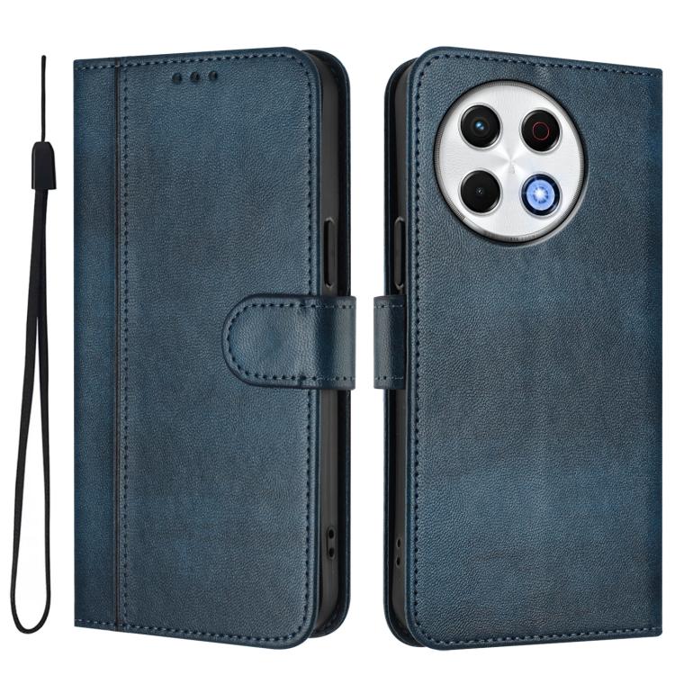 For Tecno Spark 30 Pro 4G Line Splicing Buckle Retro Leather Phone Case
