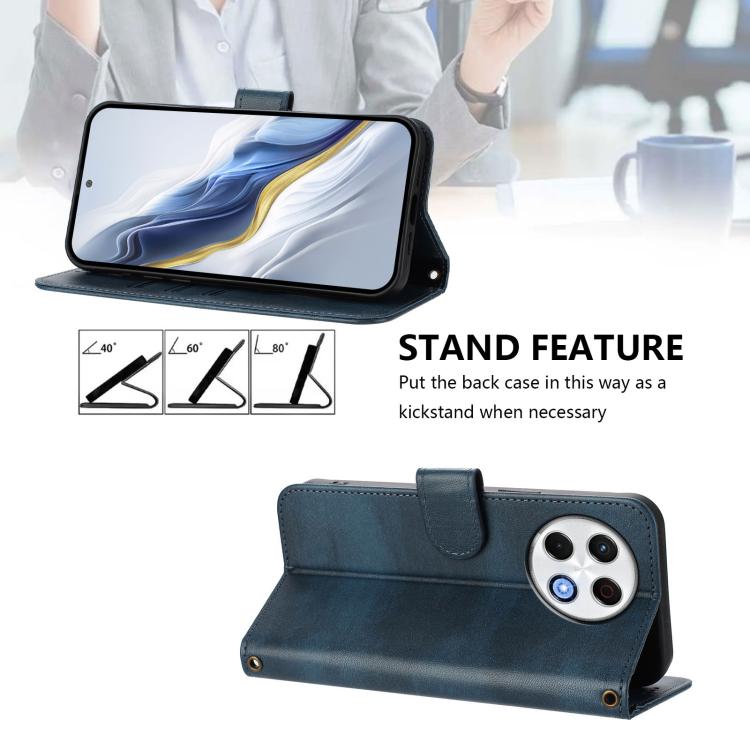 For Tecno Spark 30 Pro 4G Line Splicing Buckle Retro Leather Phone Case