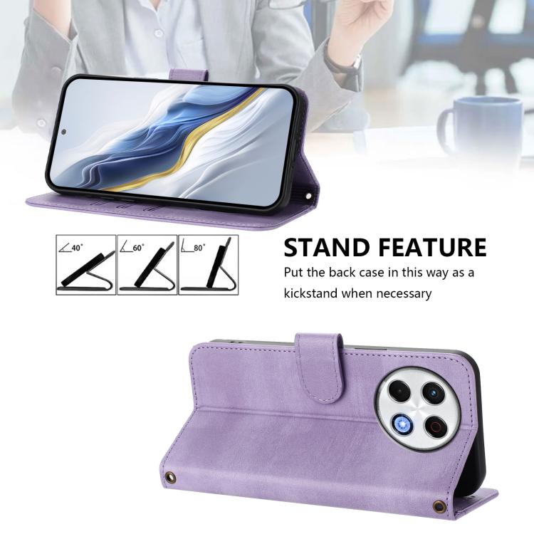 For Tecno Spark 30 Pro 4G Line Splicing Buckle Retro Leather Phone Case