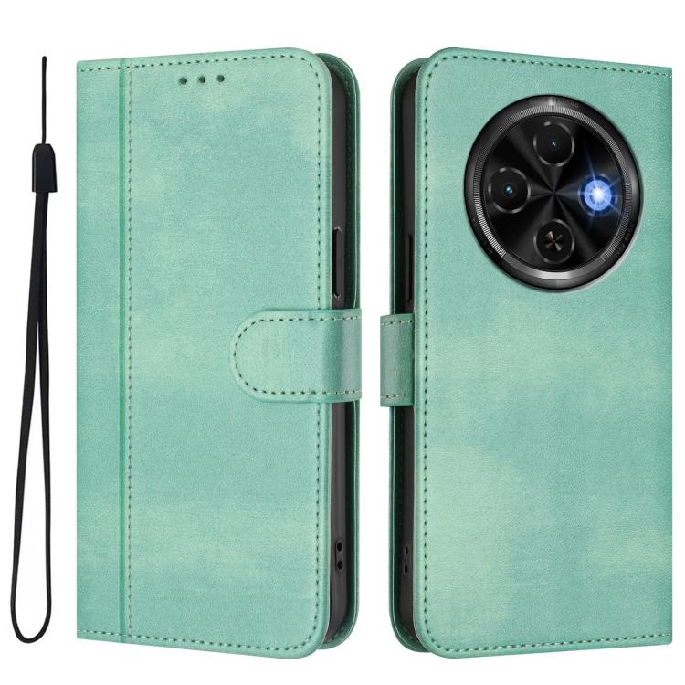 For Tecno Spark 30C 4G Line Splicing Buckle Retro Leather Phone Case
