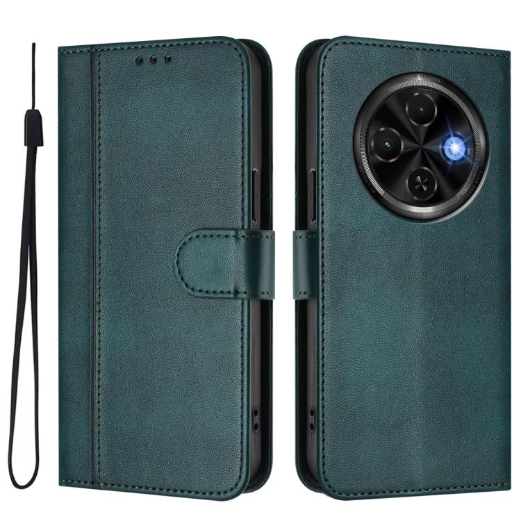 For Tecno Spark 30C 4G Line Splicing Buckle Retro Leather Phone Case