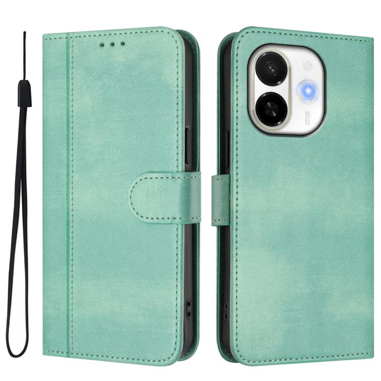 For Tecno Spark 30C 5G / Pop 9 5G Line Splicing Buckle Retro Leather Phone Case