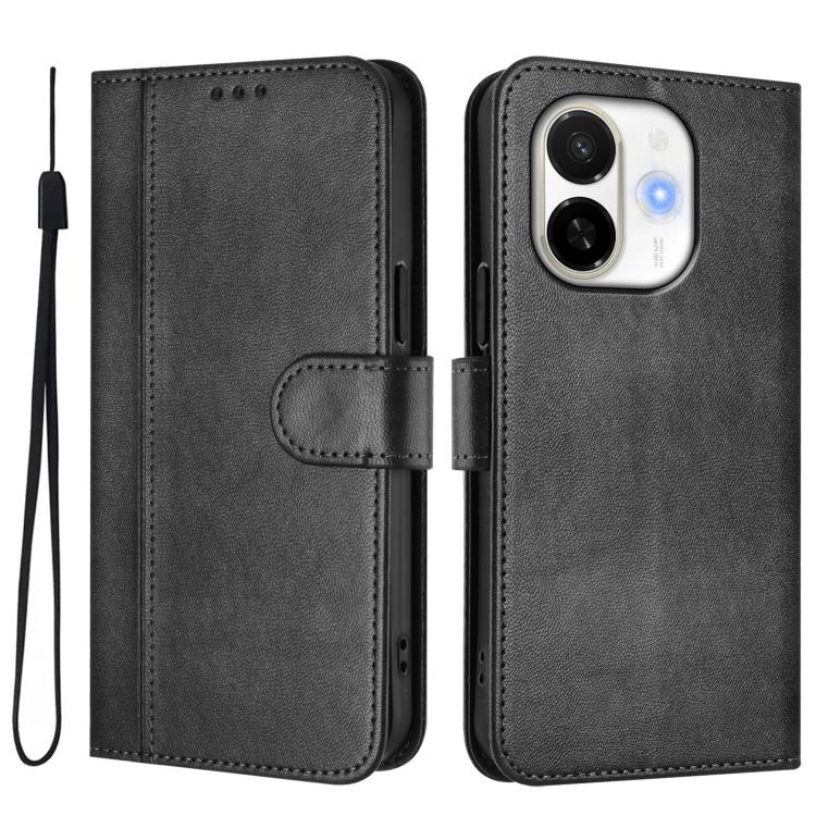 For Tecno Spark 30C 5G / Pop 9 5G Line Splicing Buckle Retro Leather Phone Case
