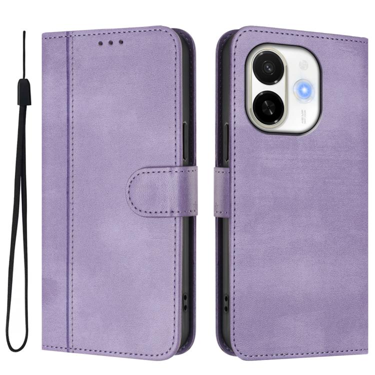 For Tecno Spark 30C 5G / Pop 9 5G Line Splicing Buckle Retro Leather Phone Case