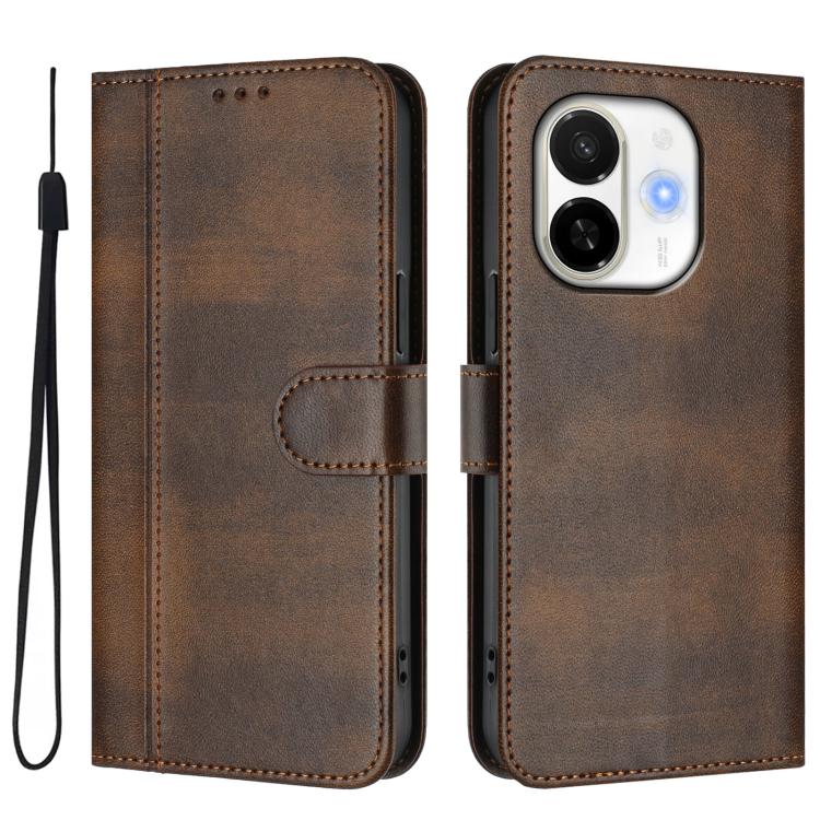 For Tecno Spark 30C 5G / Pop 9 5G Line Splicing Buckle Retro Leather Phone Case