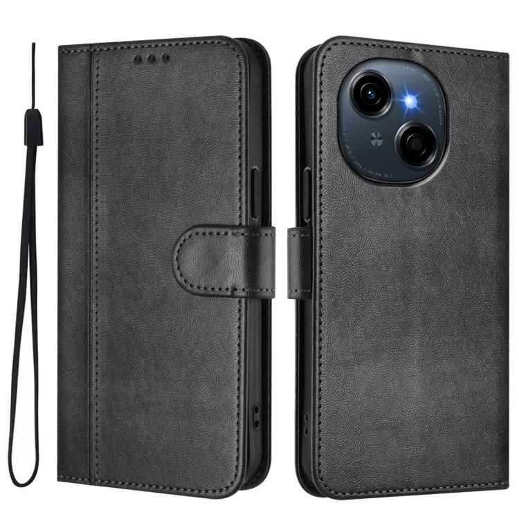 For Tecno Spark Go 1S / Go 2025 Line Splicing Buckle Retro Leather Phone Case