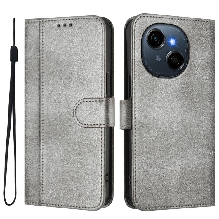 For Tecno Spark Go 1S / Go 2025 Line Splicing Buckle Retro Leather Phone Case