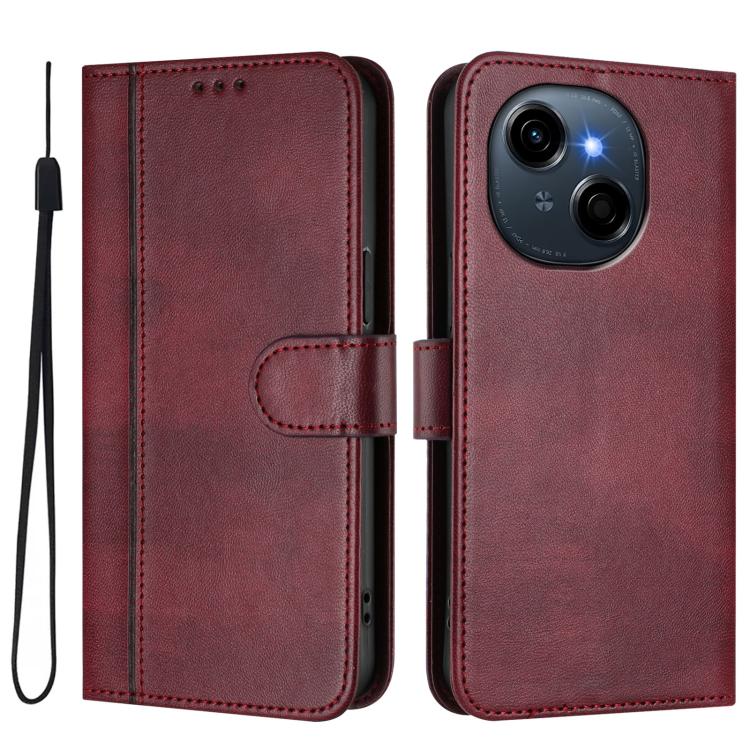 For Tecno Spark Go 1S / Go 2025 Line Splicing Buckle Retro Leather Phone Case