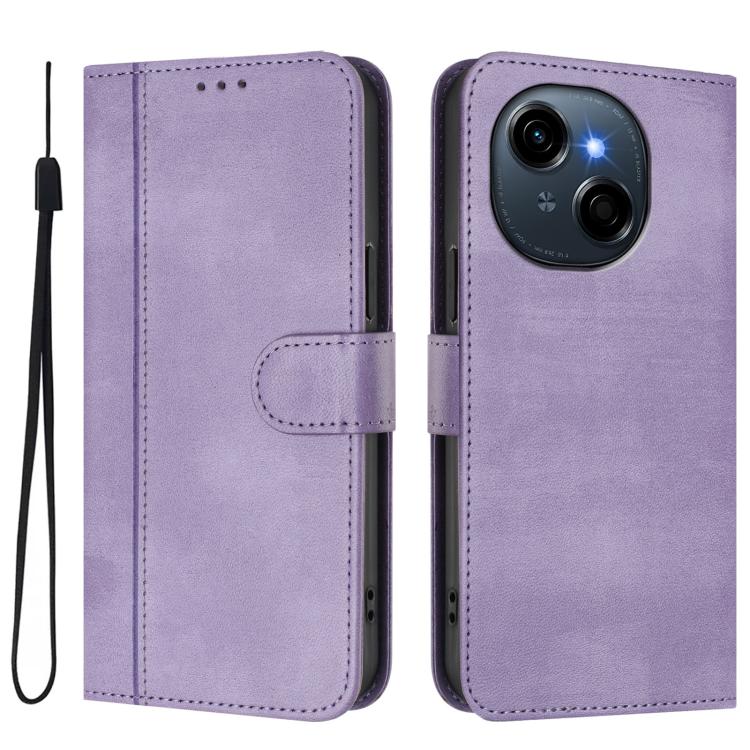 For Tecno Spark Go 1S / Go 2025 Line Splicing Buckle Retro Leather Phone Case