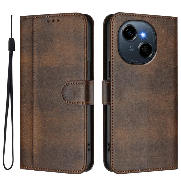 For Tecno Spark Go 1S / Go 2025 Line Splicing Buckle Retro Leather Phone Case