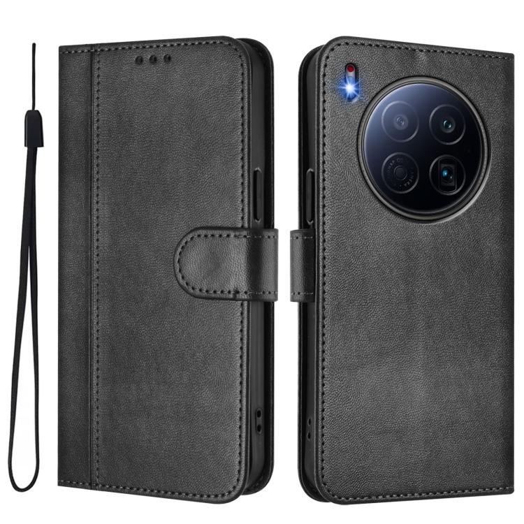 For Tecno Camon 40 Premier Line Splicing Buckle Retro Leather Phone Case