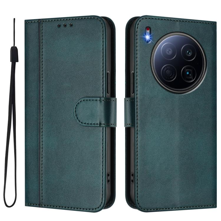 For Tecno Camon 40 Premier Line Splicing Buckle Retro Leather Phone Case