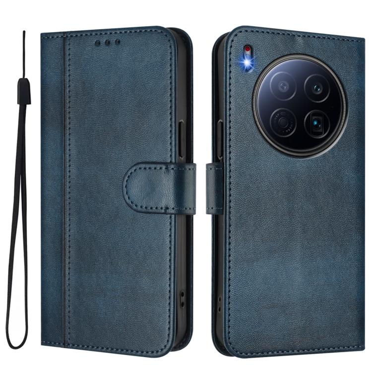 For Tecno Camon 40 Premier Line Splicing Buckle Retro Leather Phone Case