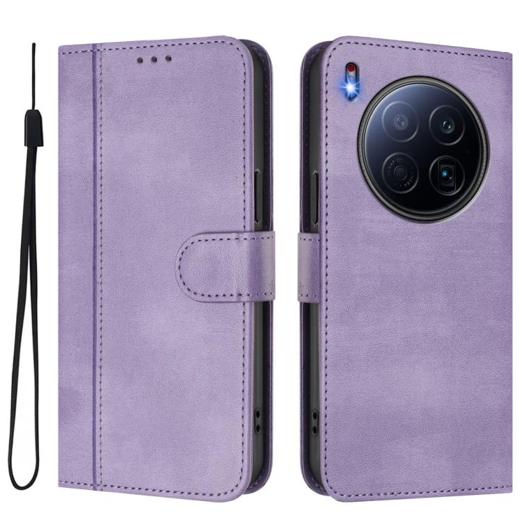 For Tecno Camon 40 Premier Line Splicing Buckle Retro Leather Phone Case