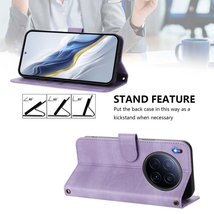 For Tecno Camon 40 Premier Line Splicing Buckle Retro Leather Phone Case
