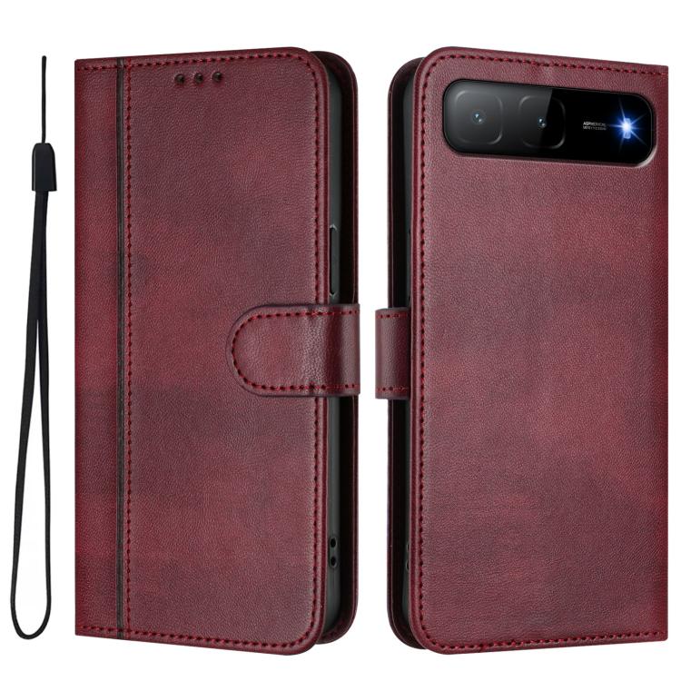 For Tecno Spark Go 5G 2025 / Infinix Hot 60i Line Splicing Buckle Retro Leather Phone Case