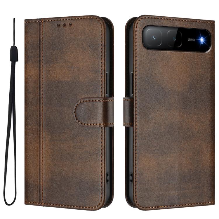 For Tecno Spark Go 5G 2025 / Infinix Hot 60i Line Splicing Buckle Retro Leather Phone Case