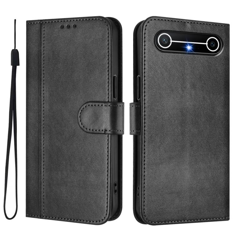For Tecno Spark Slim 5G Line Splicing Buckle Retro Leather Phone Case