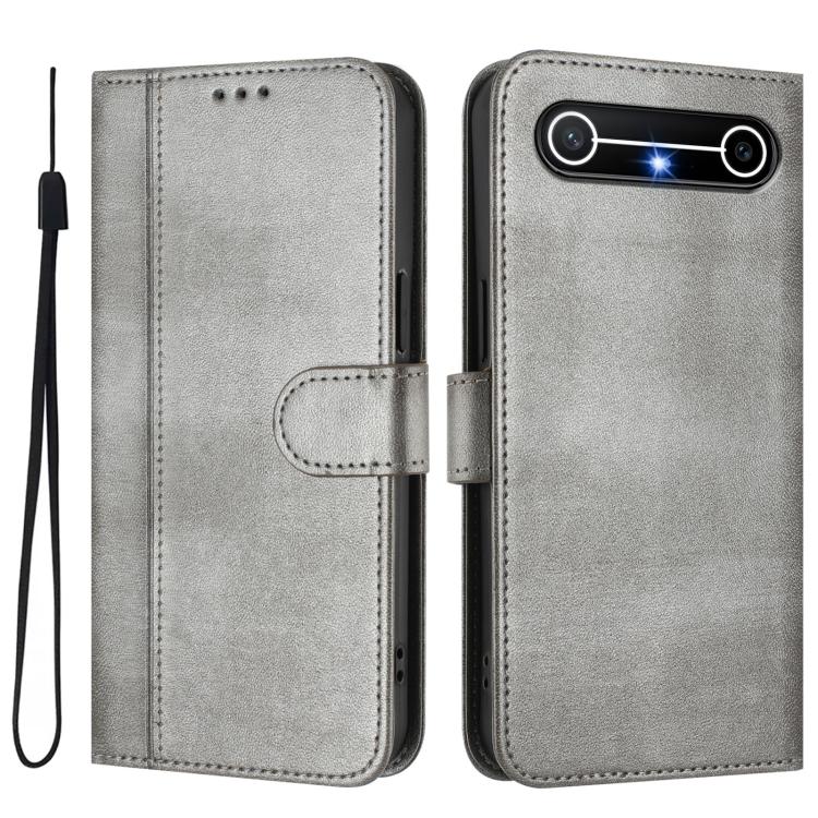 For Tecno Spark Slim 5G Line Splicing Buckle Retro Leather Phone Case