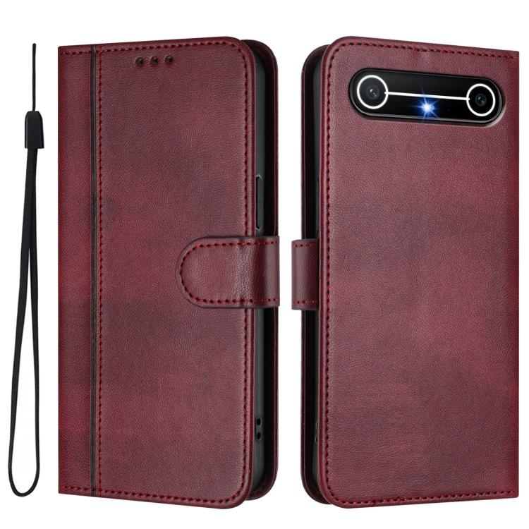 For Tecno Spark Slim 5G Line Splicing Buckle Retro Leather Phone Case