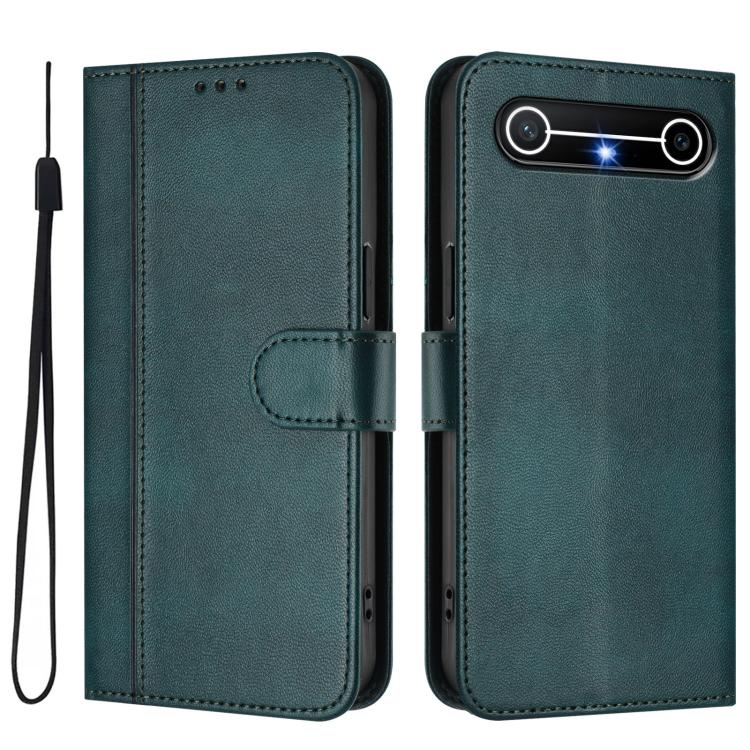 For Tecno Spark Slim 5G Line Splicing Buckle Retro Leather Phone Case