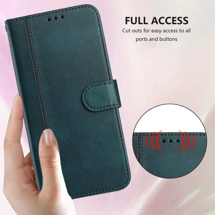 For Tecno Spark Slim 5G Line Splicing Buckle Retro Leather Phone Case