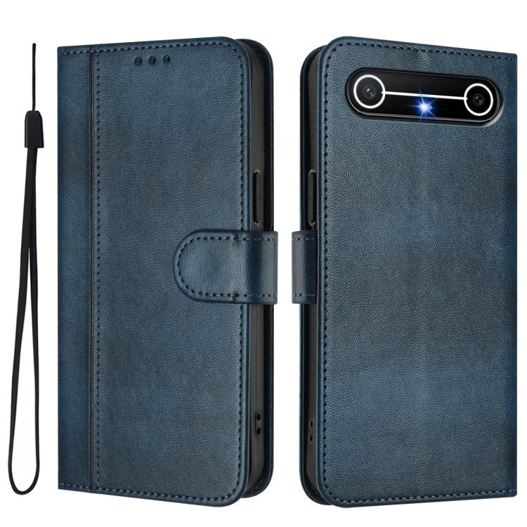 For Tecno Spark Slim 5G Line Splicing Buckle Retro Leather Phone Case