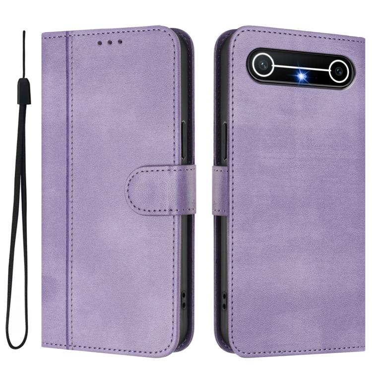 For Tecno Spark Slim 5G Line Splicing Buckle Retro Leather Phone Case