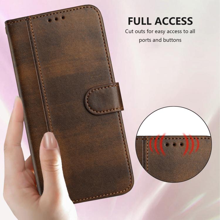 For Tecno Spark Slim 5G Line Splicing Buckle Retro Leather Phone Case