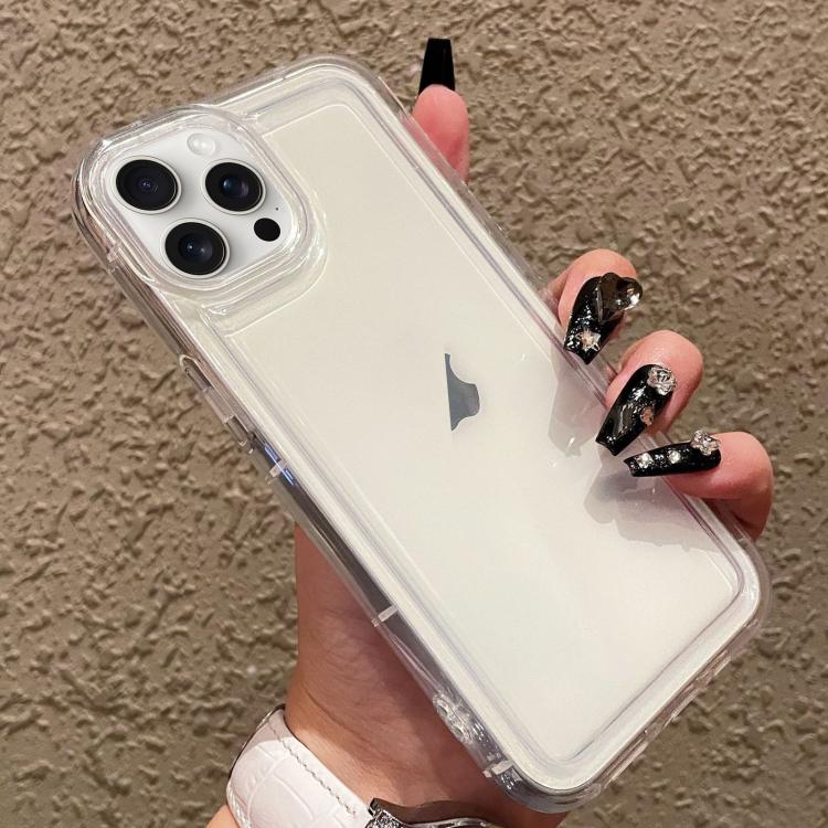 For iPhone 15 Pro Max Photo Frame Airbag Shockproof TPU Phone Case - Transparent