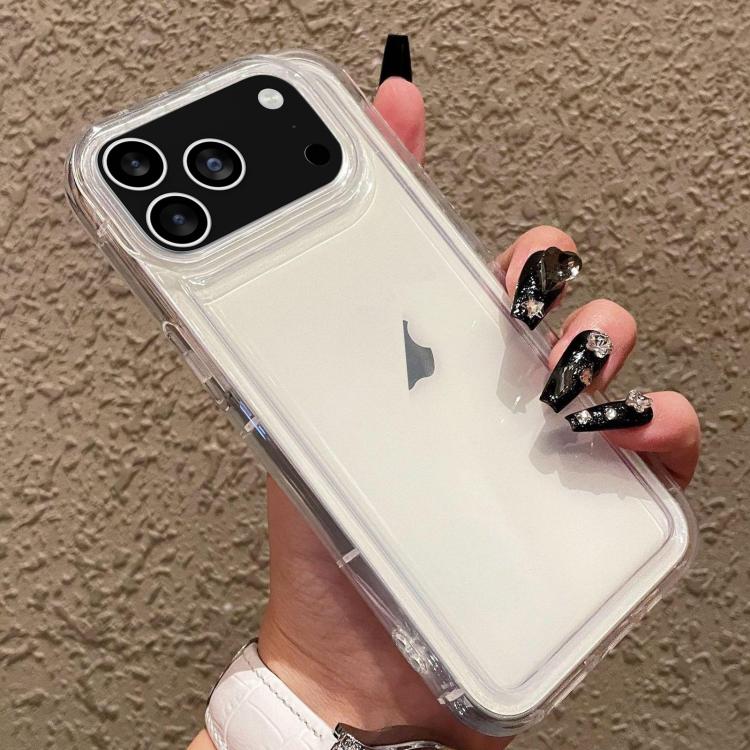 For iPhone 17 Pro Photo Frame Airbag Shockproof TPU Phone Case - Transparent