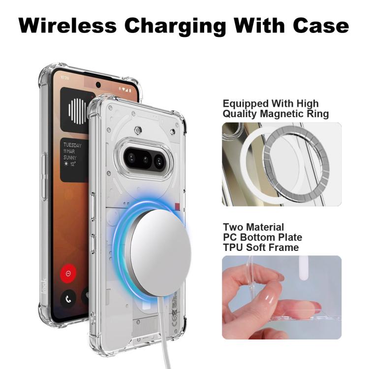 For Nothing Phone 3a 5G IMAK Space Shield PC + TPU Airbag Shockproof MagSafe Phone Case - Transparent